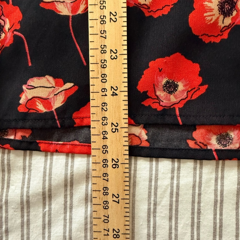CAbi Black Top with Red Poppy Floral Print - Picture 6 of 11